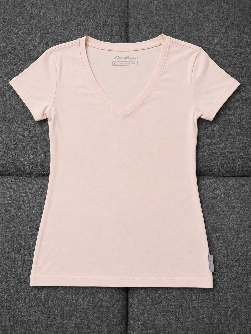 Eddie Bauer Pale Blush V-Neck Short Sleeve Tee